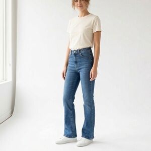 Haikure Italy Formentera High Rise Subtle Flare Jeans in Med Blue - Size 27